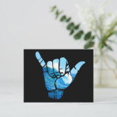 Shaka Sign Wave Rip Curl Postkarte (Stehend Vorderseite)