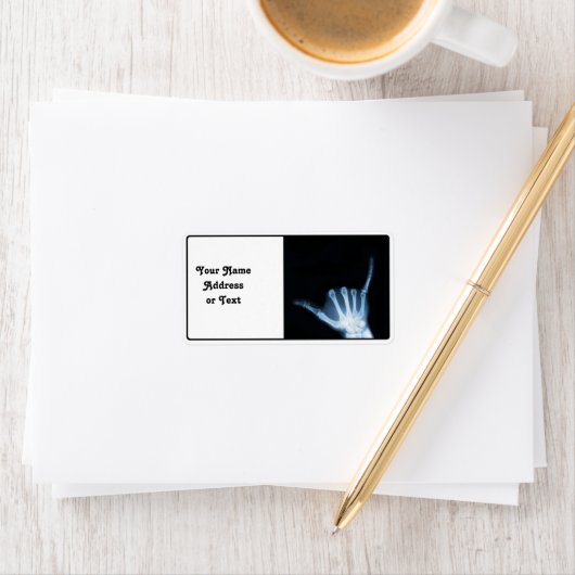 Shaka Sign X-Ray (Hang Loose) Adressaufkleber (Insitu)