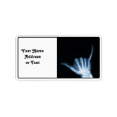 Shaka Sign X-Ray (Hang Loose) Adressaufkleber (Vorne)