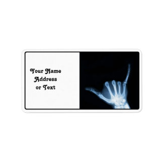 Shaka Sign X-Ray (Hang Loose) Adressaufkleber
