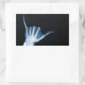 Shaka Sign X-Ray (Hang Loose) Rechteckiger Aufkleber (Tasche)