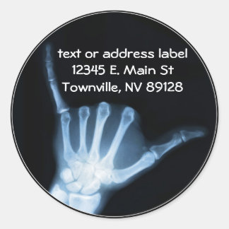 Shaka Sign X-Ray (Hang Loose) Runder Aufkleber