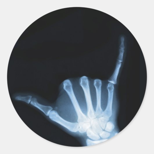 Shaka Sign X-Ray (Hang Loose) Runder Aufkleber (Vorderseite)