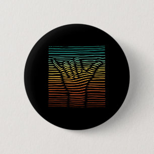Shaka-Zeichen Sonnenuntergang Hand Linien Locker A Button