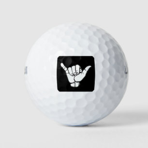 Shaka Zeichenschwarzes Golfball