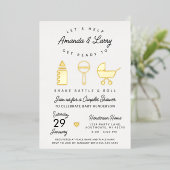 Shake Rattle and Roll Baby Dusche Folieneinladung (Stehend vorne)