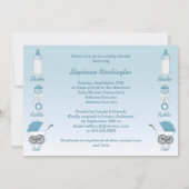 Shake Rattle and Roll Boy Baby Shooter Einladung (Rückseite)