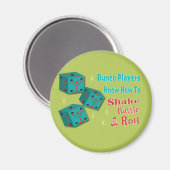Shake, Rattle and Roll Martinit Dice Bunco Design Magnet (Vorderseite/Rückseite)