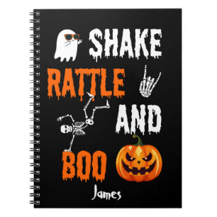 Shake, Rattle, Boo Fun Halloween-Kürbis-Skelett Notizblock