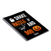 Shake, Rattle, Boo Fun Skeleton Pumpkin, Halloween Notizblock (Rechte Seite)
