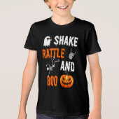 Shake, Rattle, Boo Fun Skeleton Pumpkin, Halloween Tri-Blend Shirt (Vorderseite)