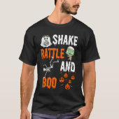 Shake, Rattle, Boo Skeleton Zombie Fun Halloween T-Shirt (Vorderseite)