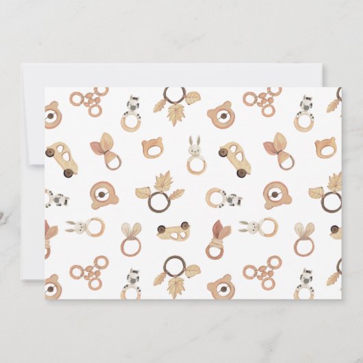 Shake Rattle & Roll Boho Babydusche per Mail Einladung (Rückseite)