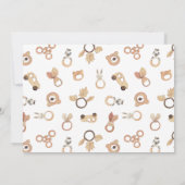 Shake Rattle & Roll Boho Watercolor Babydusche Einladung (Rückseite)