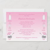 Shake Rattle und Roll Girl Baby Dusche Einladung (Rückseite)