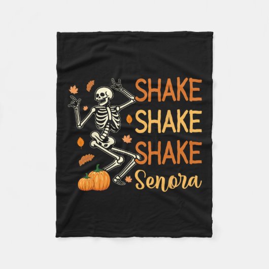 Shake Shake Shake Senora Funny Skeleton Pumpkin Ha Fleecedecke (Vorderseite)