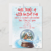 Shake Things Up Holiday Fun, Snow Globe Fox Einladung (Vorderseite)