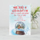 Shake Things Up Holiday Fun, Snow Globe Fox Einladung (Stehend Vorderseite)