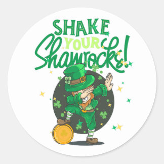 Shake your shamrock, St Patricks day, Slainte Runder Aufkleber