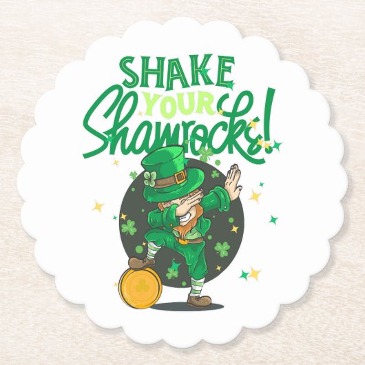 Shake your shamrock, St Patricks day, Slainte Untersetzer (Vorderseite)