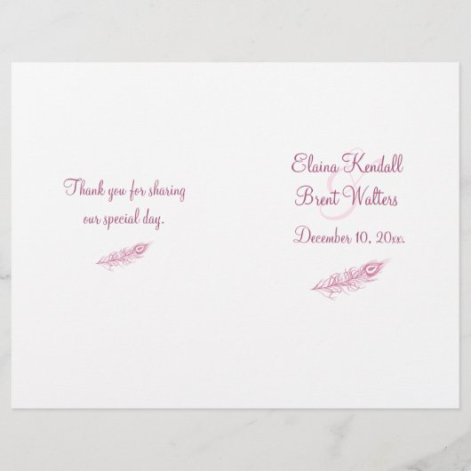 Shake your Tail Feathers Hochzeitsprogramm (Vorderseite)