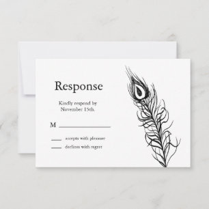 Shake your Tail Feathers RSVP (schwarz) Karte
