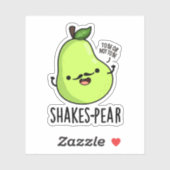 Shakes/Birne Funny Pear Fruit Pun Aufkleber (Blatt)