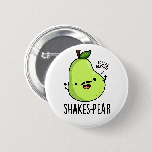 Shakes/Birne Funny Pear Fruit Pun Button (Vorne & Hinten)