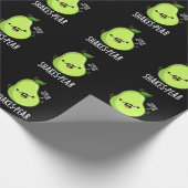 Shakes-Birne Funny Pear Fruit Pun Dark BG Geschenkpapier (Ecke)