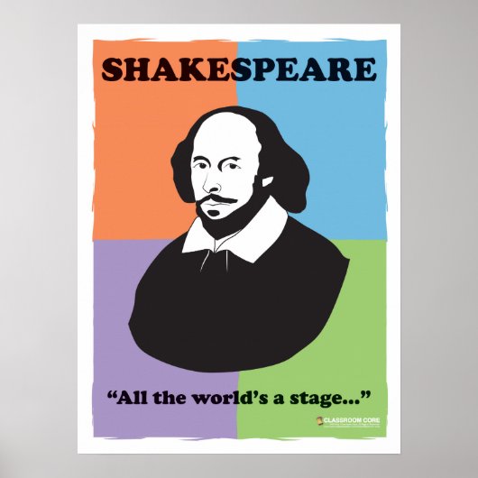 Shakespeare 18" x 24" Farbiges Klassenzimmer Poste Poster (Vorne)