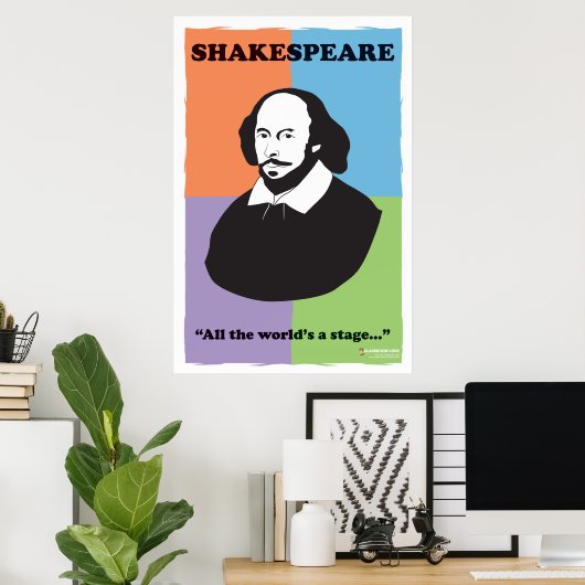 Shakespeare 24" x 36" Farbiges Klassenzimmer Poste Poster (Heimbüro)
