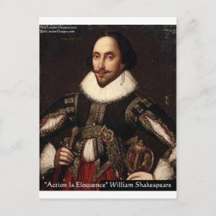 Shakespeare Action Eloquenz Zitat Geschenke & Tees Postkarte