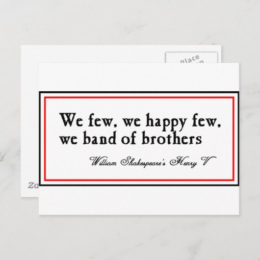 Shakespeare: Band der Brüder Postkarte (Vorne/Hinten)