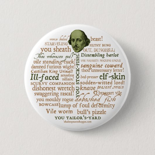 Shakespeare beleidigt Sammlung Button (Vorderseite)