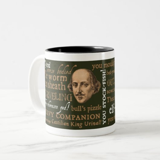 Shakespeare beleidigt Sammlung Zweifarbige Tasse (Vorderseite Links)
