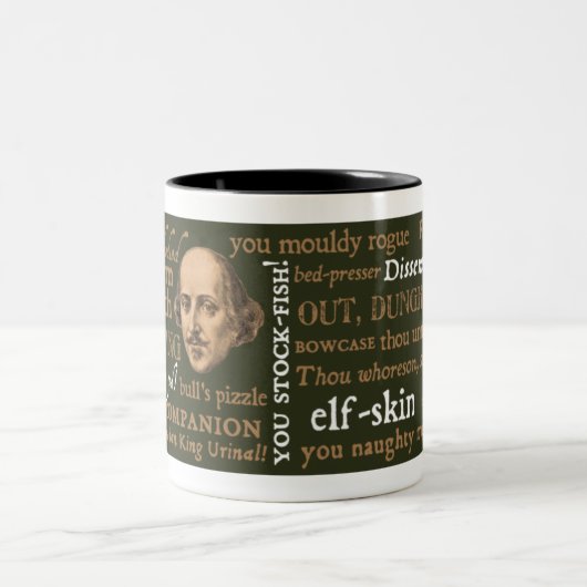 Shakespeare beleidigt Sammlung Zweifarbige Tasse (Mittel)