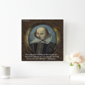 Shakespeare & Berühmte Gefühle Zitronenzeit Quadratische Wanduhr (Zuhause)