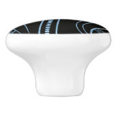 Shakespeare Blue White Gold Watercolor Keramikknauf (Seitenansicht)