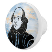 Shakespeare Blue White Gold Watercolor Keramikknauf (Rechts)