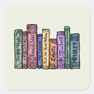 Shakespeare Books No.1 Quadratischer Aufkleber