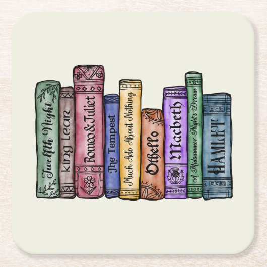 Shakespeare Books No.1 Rechteckiger Pappuntersetzer (Vorderseite)