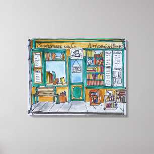 Shakespeare & Co. Buchhandlung   Seine, Paris Leinwanddruck