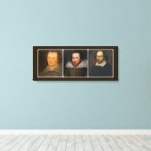 Shakespeare Collage Wrapped Canvas Print Leinwanddruck (Insitu (Holzboden))