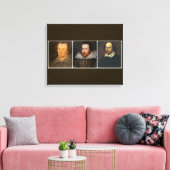 Shakespeare Collage Wrapped Canvas Print Leinwanddruck (Insitu (Wohnzimmer))