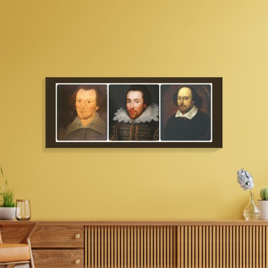 Shakespeare Collage Wrapped Canvas Print Leinwanddruck (Insitu (Wohnzimmer))