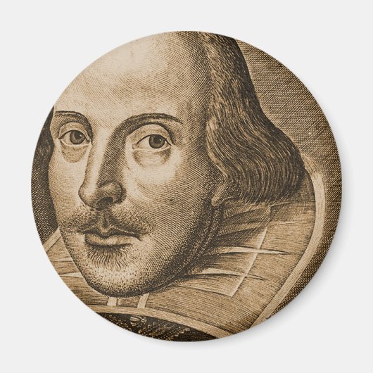 Shakespeare Droeshout Gravings Magnet (Vorne)