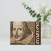 Shakespeare Droeshout Gravings Postkarte (Stehend Vorderseite)