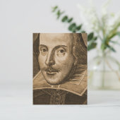 Shakespeare Droeshout Gravings Postkarte (Stehend Vorderseite)