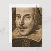 Shakespeare Droeshout Gravings Postkarte (Vorne/Hinten)