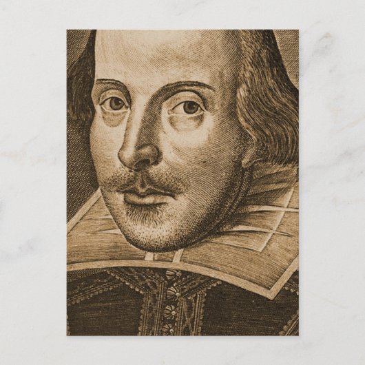 Shakespeare Droeshout Gravings Postkarte (Vorderseite)